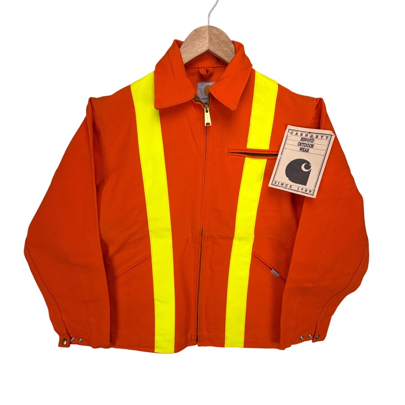 Carhartt High Vis Detroit Jacket Unlined Mens Small Ju200 Orange Nwt Nos
